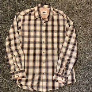 Orange plaid button down with reversible cuffs